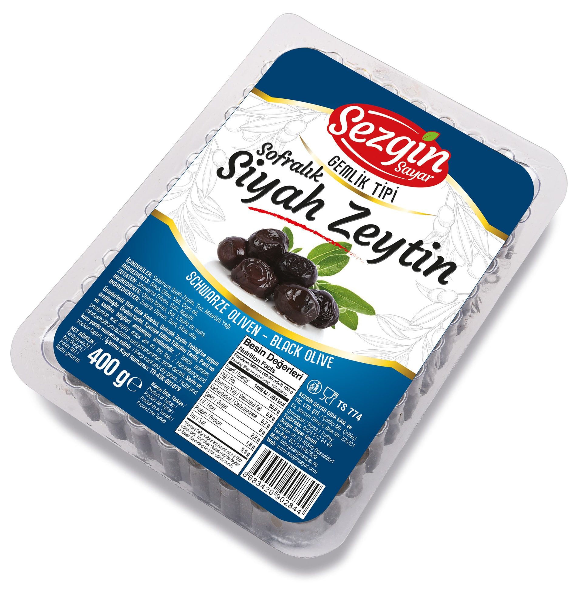 Sayar Gemlik S.Zeytin Sorte Oliven 400g (24)