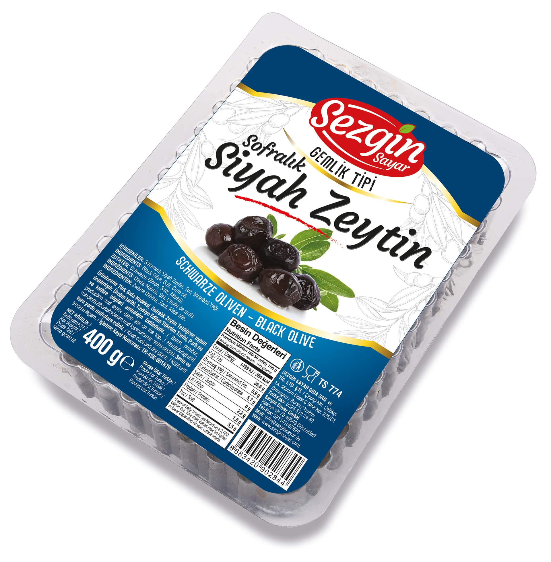Sayar Gemlik S.Zeytin Sorte Oliven 400g (24)